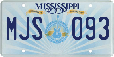 MS license plate MJS093
