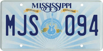 MS license plate MJS094