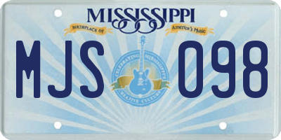 MS license plate MJS098