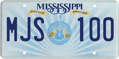 MS license plate MJS100