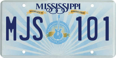 MS license plate MJS101