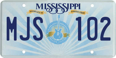MS license plate MJS102