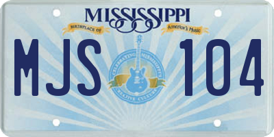 MS license plate MJS104
