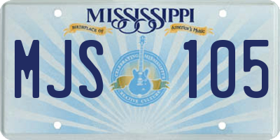 MS license plate MJS105