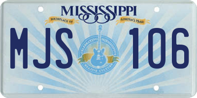 MS license plate MJS106