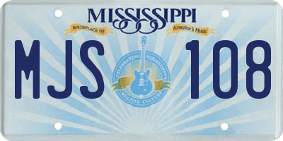 MS license plate MJS108