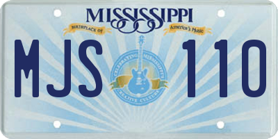 MS license plate MJS110