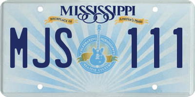MS license plate MJS111