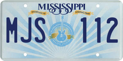 MS license plate MJS112