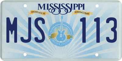 MS license plate MJS113
