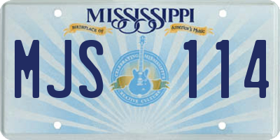MS license plate MJS114
