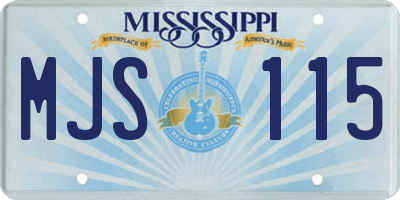 MS license plate MJS115