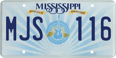 MS license plate MJS116