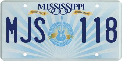 MS license plate MJS118