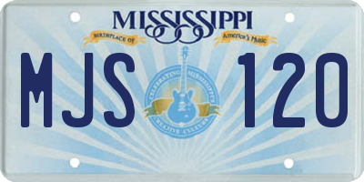 MS license plate MJS120