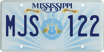 MS license plate MJS122