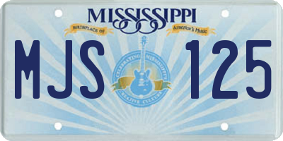 MS license plate MJS125