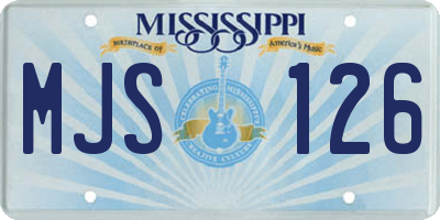 MS license plate MJS126