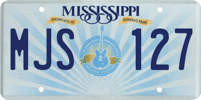 MS license plate MJS127