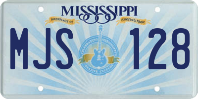 MS license plate MJS128