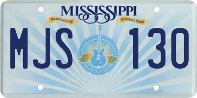 MS license plate MJS130