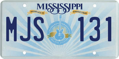 MS license plate MJS131