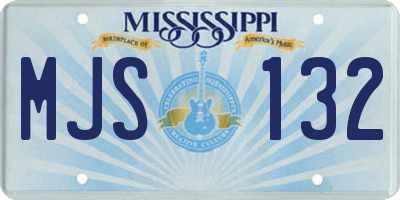 MS license plate MJS132