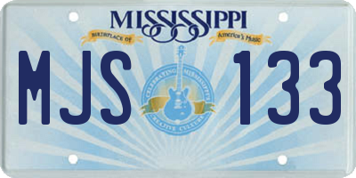 MS license plate MJS133