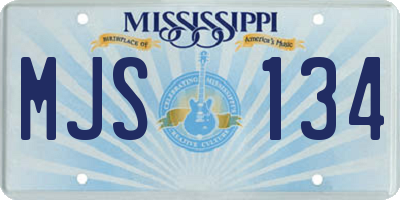 MS license plate MJS134