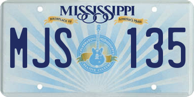 MS license plate MJS135