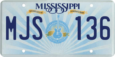 MS license plate MJS136