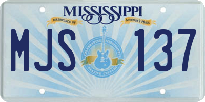 MS license plate MJS137