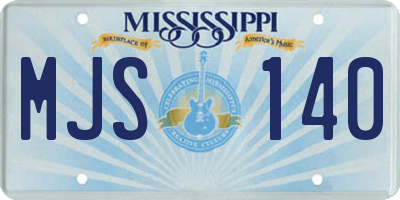 MS license plate MJS140