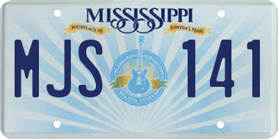 MS license plate MJS141