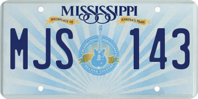MS license plate MJS143