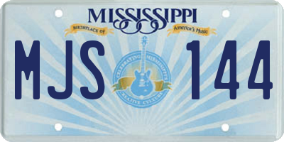 MS license plate MJS144