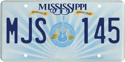 MS license plate MJS145