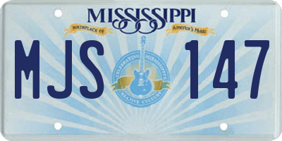 MS license plate MJS147