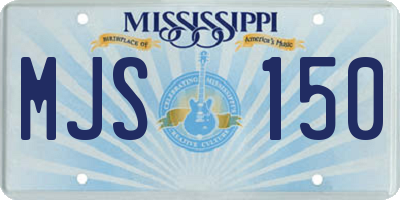 MS license plate MJS150