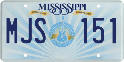 MS license plate MJS151