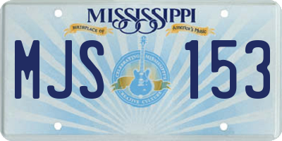 MS license plate MJS153