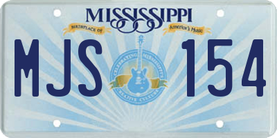MS license plate MJS154