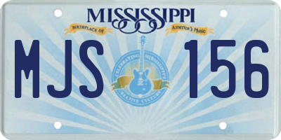 MS license plate MJS156