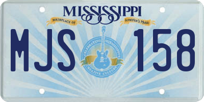 MS license plate MJS158