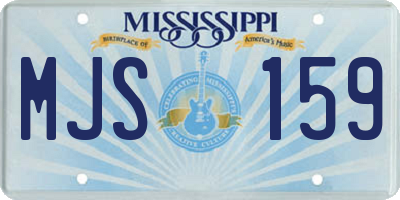 MS license plate MJS159