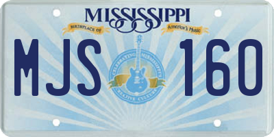 MS license plate MJS160