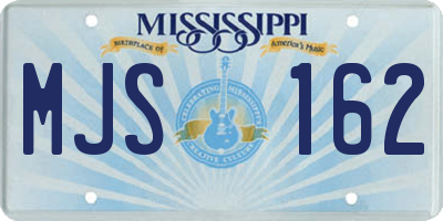 MS license plate MJS162