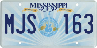 MS license plate MJS163
