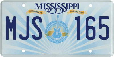 MS license plate MJS165