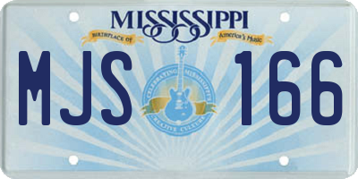 MS license plate MJS166